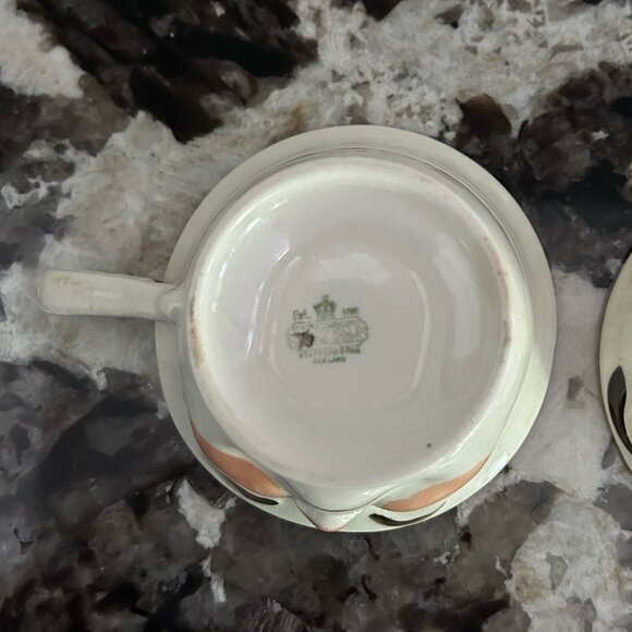 Vintage Set of 2 Staffordshire England Winking Tea Cups - Picture 7 of 10